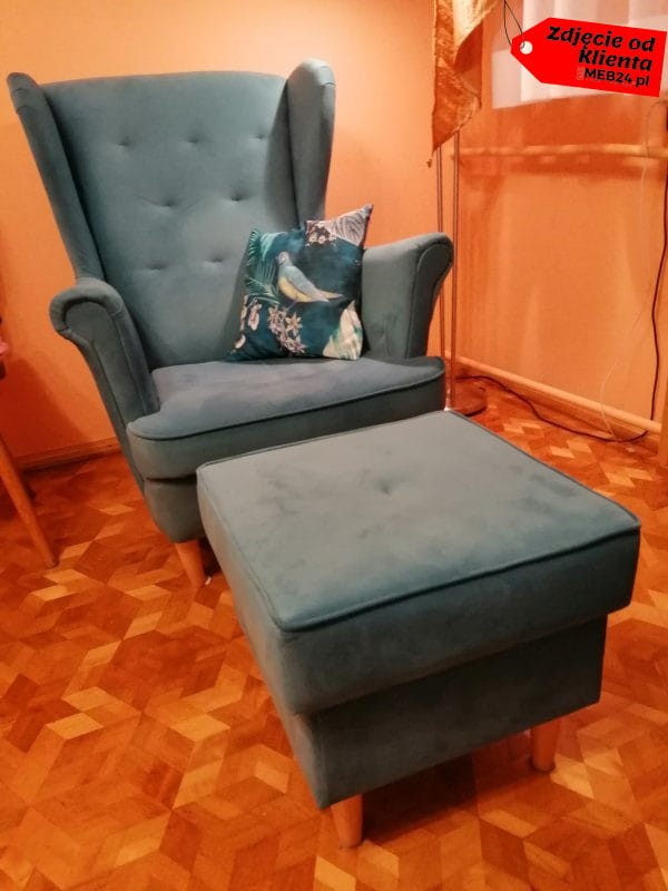 Fotel uszak Lily w stylu skandynawskim - zdjęcie klienta