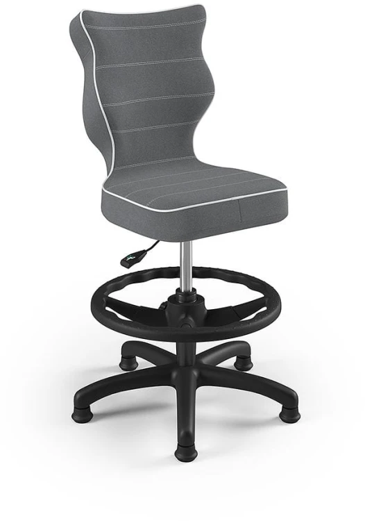 Fotel biurowy z podnóżkiem Petit B Jasmine dziecięcy wzrost 119-142 cm Szary