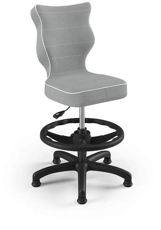 Fotel biurowy z podnóżkiem Petit B Jasmine dziecięcy wzrost 119-142 cm Jasno Szary