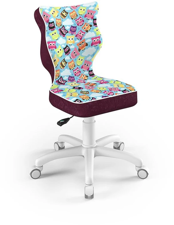 Fotel biurowy Petit W Storia dziecięcy wzrost 119-142 cm Sowy