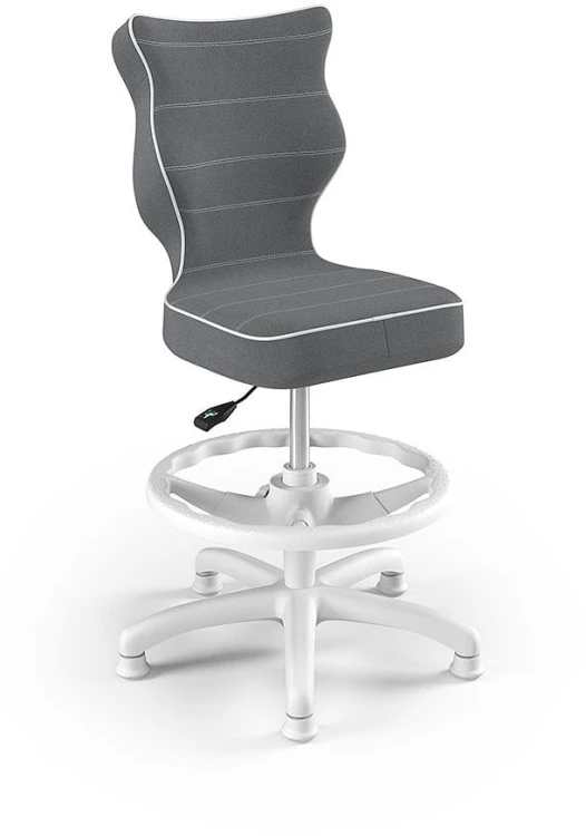 Fotel biurowy z podnóżkiem Petit W Jasmine dziecięcy wzrost 119-142 cm Szary