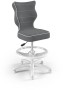 Fotel biurowy z podnóżkiem Petit W Jasmine dziecięcy wzrost 119-142 cm Szary