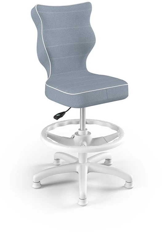 Fotel biurowy z podnóżkiem Petit W Jasmine dziecięcy wzrost 119-142 cm Niebiesko Szary