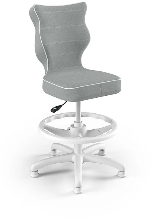 Fotel biurowy z podnóżkiem Petit W Jasmine dziecięcy wzrost 119-142 cm Jasno Szary