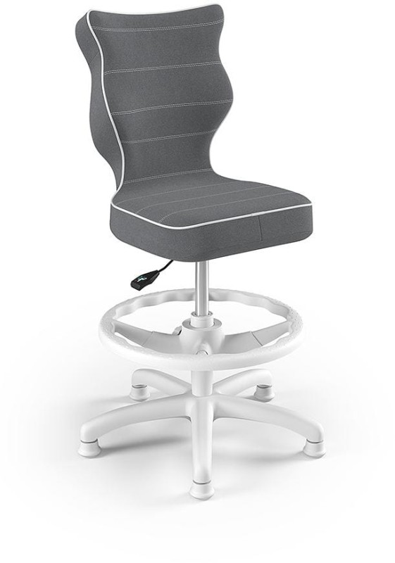 Fotel biurowy z podnóżkiem Petit W Jasmine dziecięcy wzrost 133-159 cm Szary