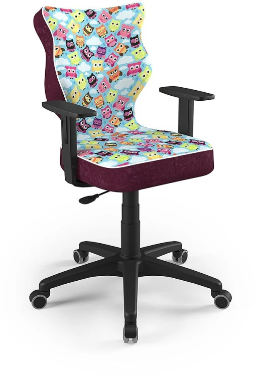 Fotel biurowy Duo B Storia młodzieżowy wzrost 146-176 cm Sowy