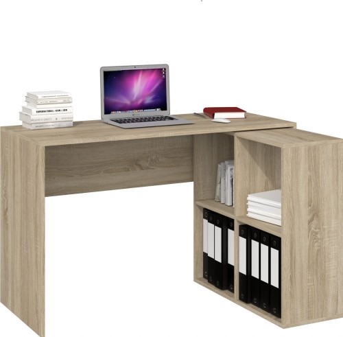 Narożne biurko z  regałem Play mini dąb sonoma