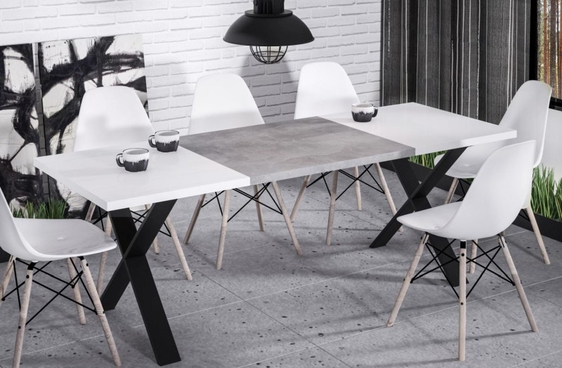 Stół rozkładany X 210 biały połysk 1