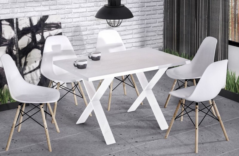 Stół rozkładany X 210 biały połysk 3