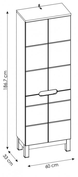Szafka wysoka BALI BIAŁY 805