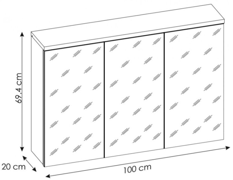 Szafka z lustrem BALI BIAŁY 845