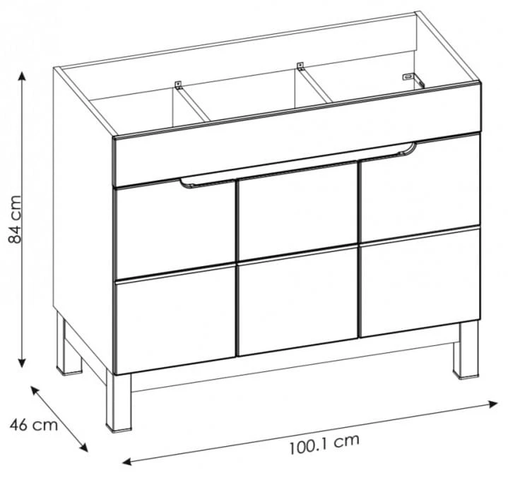 Szafka pod umywalkę BALI BIAŁY 825 - 100 CM