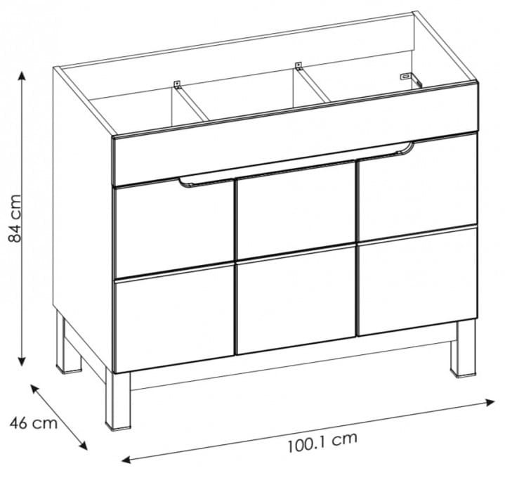 Szafka pod umywalkę BALI BIAŁY 825 - 100 CM