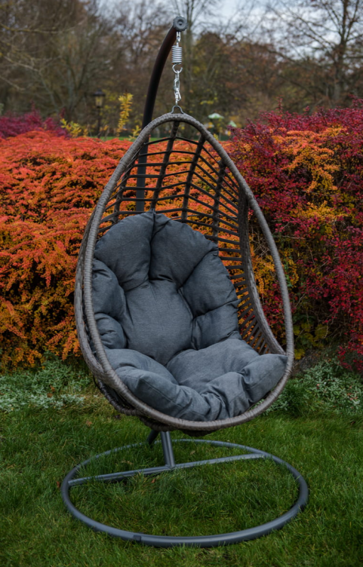 Fotel Kokon BELLA z szarego technorattanu