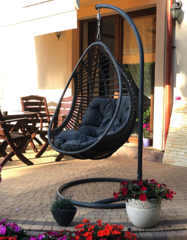 Fotel Kokon BELLA z szarego technorattanu