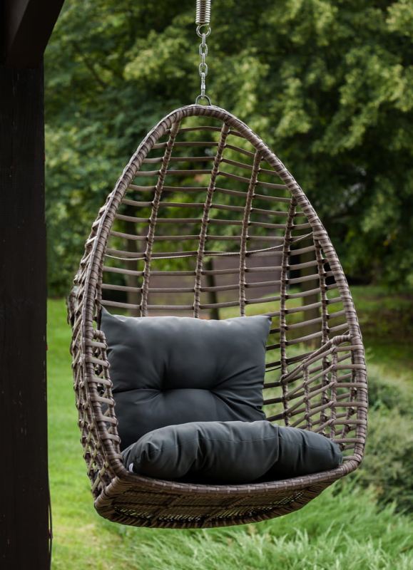 Fotel wiszący Paweł z technorattanu brązowy