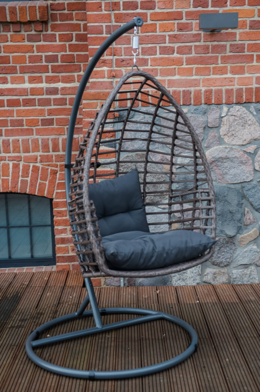 Fotel wiszący Paweł z technorattanu brązowy