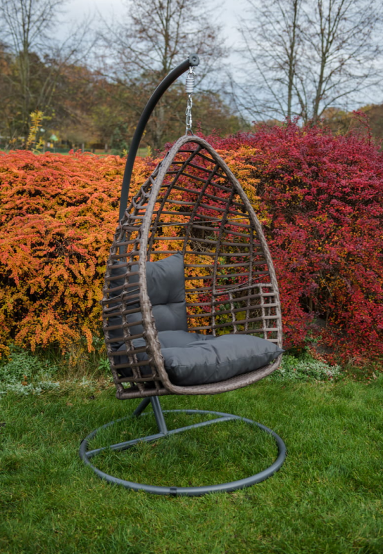 Fotel wiszący Paweł z technorattanu brązowy