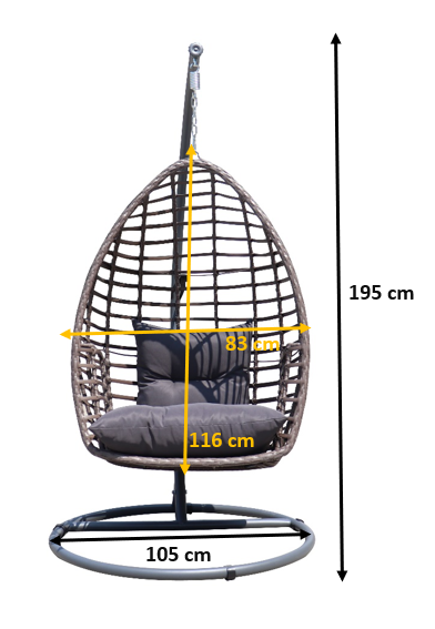 Fotel wiszący Paweł z technorattanu brązowy