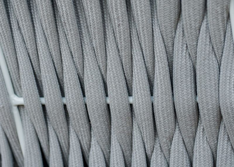 Łóżko ogrodowe Koral z plecionym sznurem szary