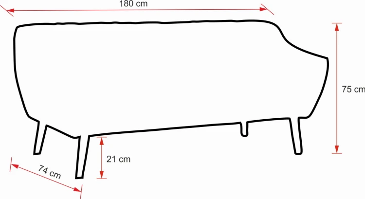 Sofa Mia III w stylu skandynawskim