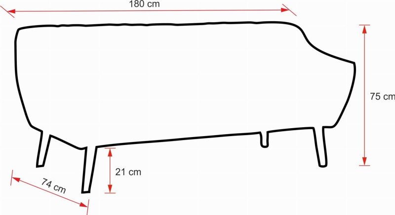Sofa Mia III w stylu skandynawskim