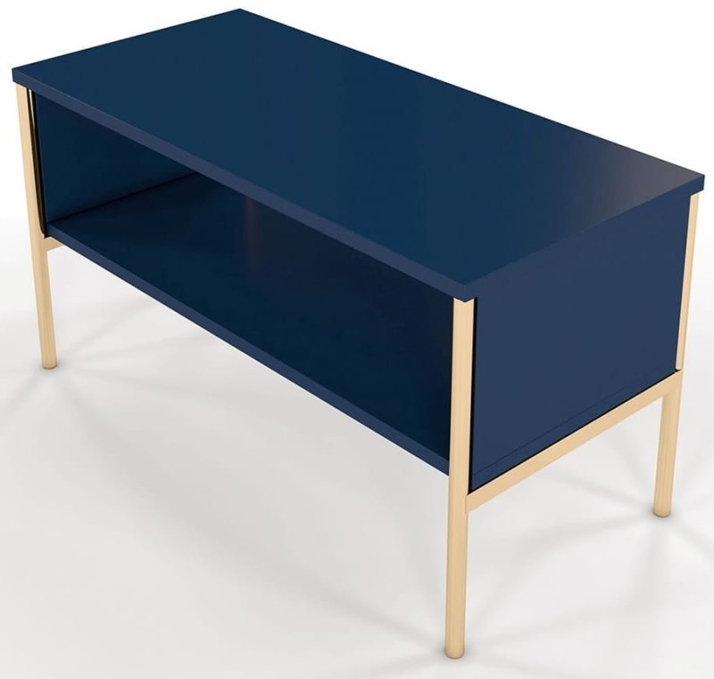 Granatowy stolik kawowy na złotych nóżkach Polka Navy Blu