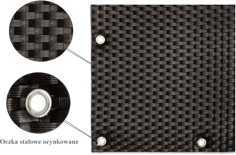 Osłona balkonowa oczkowana technorattanowa 1 m.b.