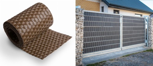 Taśma ogrodzeniowa panelowa z technorattanu 255x19cm
