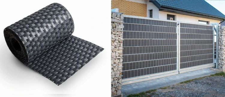 Taśma ogrodzeniowa panelowa z technorattanu 255x19cm RD03