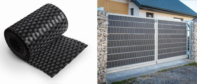 Taśma ogrodzeniowa panelowa z technorattanu 255x19cm RD04
