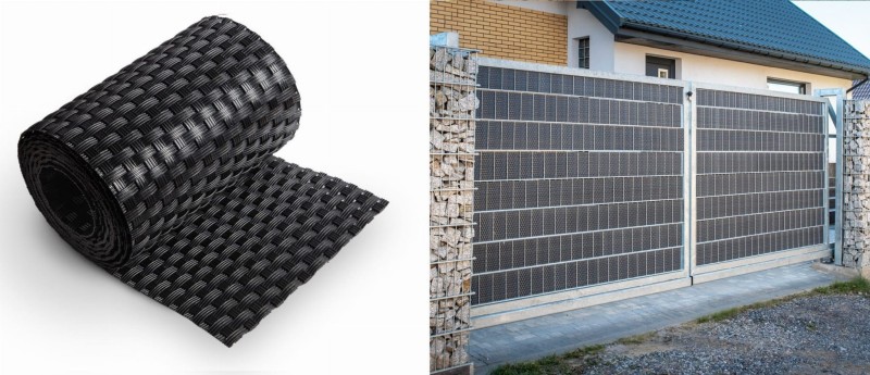 Taśma ogrodzeniowa panelowa z technorattanu 255x19cm RD04