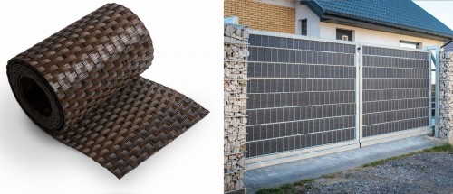 Taśma ogrodzeniowa panelowa z technorattanu 255x19cm RD06