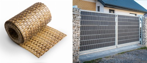 Taśma ogrodzeniowa panelowa z technorattanu 255x19cm RD08