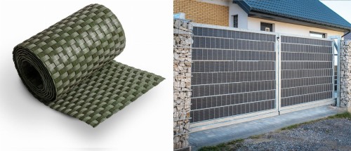 Taśma ogrodzeniowa panelowa z technorattanu 255x19cm RD12