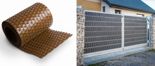 Taśma ogrodzeniowa panelowa z technorattanu 255x19cm RD13