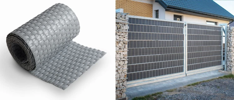 Taśma ogrodzeniowa panelowa z technorattanu 255x19cm RD17