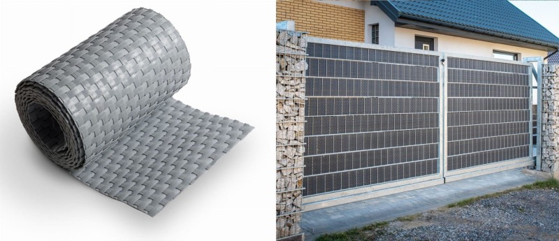 Taśma ogrodzeniowa panelowa z technorattanu 255x19cm RD17