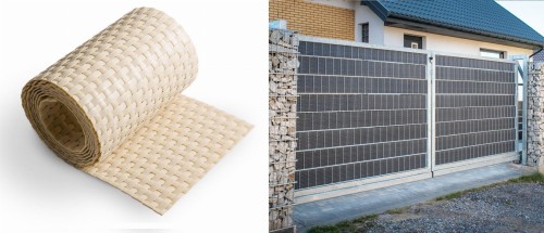 Taśma ogrodzeniowa panelowa z technorattanu 255x19cm RD18