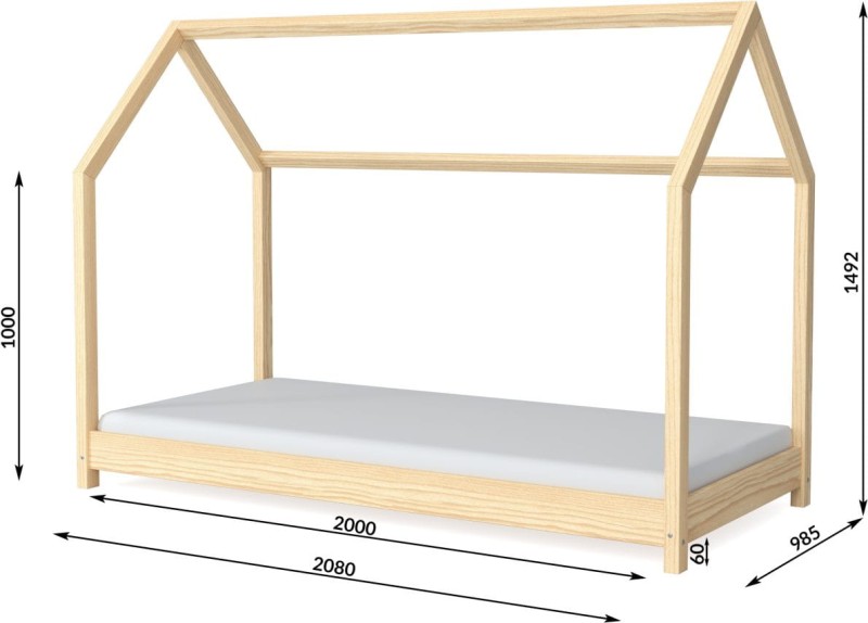 Łóżeczko dziecięce 200x90 Bella sosna naturalna