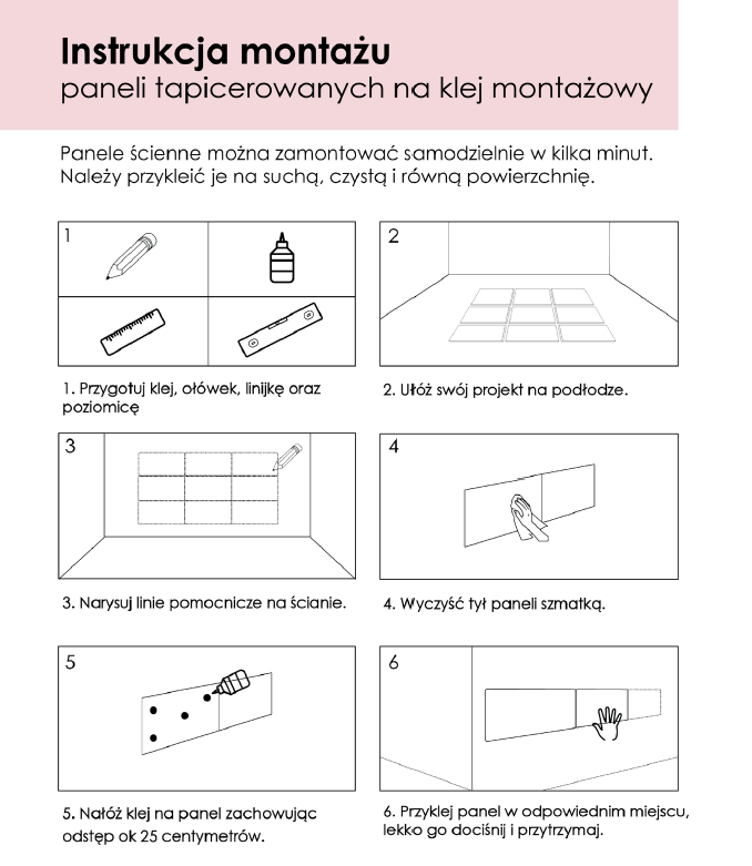 Panel tapicerowany modułowy 50x30 cm