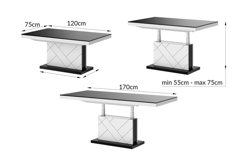 Ławostół MATERA MAX Czarny połysk