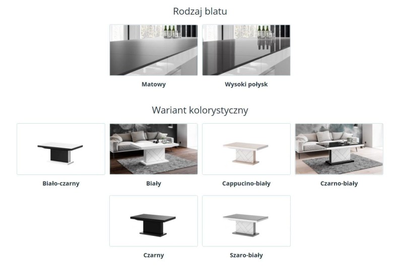 Ławostół MATERA MAX Szaro-biały połysk