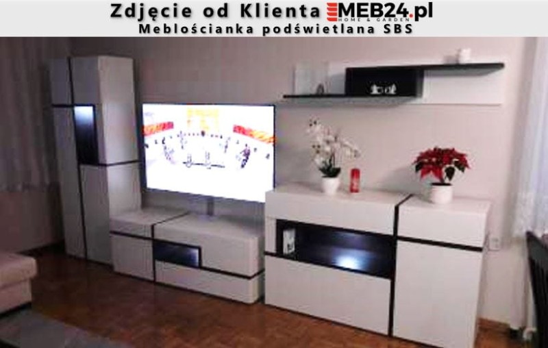 Meblościanka Cross biały/biały połysk/Perla Elm- zdjęcie od klienta