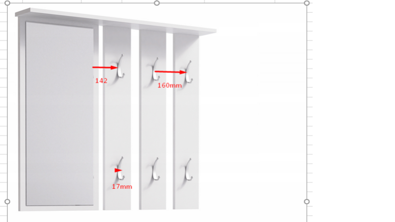 Wieszak z lustrem Lille Dąb sonoma