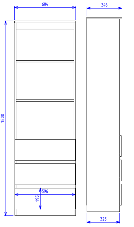 Regał biurowy Tymon 60 / Biały