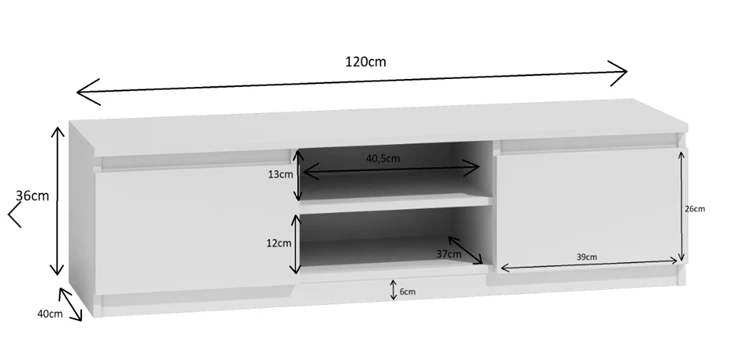 Szafka RTV Bono 120cm Biała