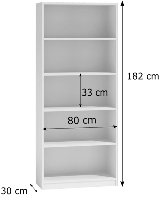 Regał z półkami 80cm Biały