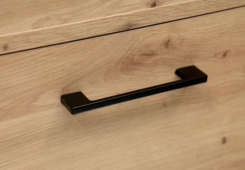 Szafka na buty Madang do przedpokoju z czarnymi uchwytami