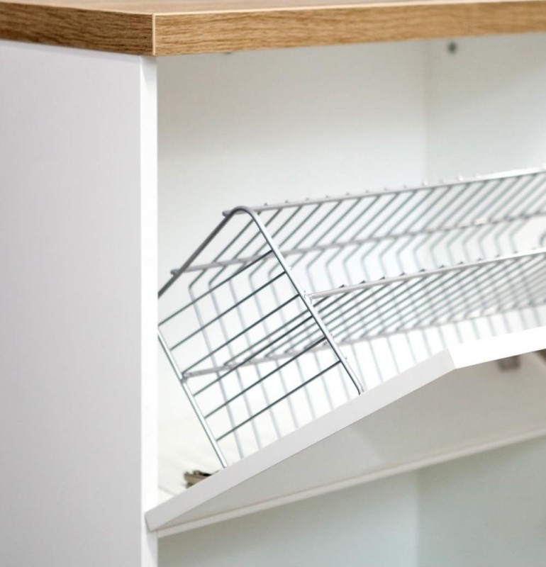 Szafka na obuwie z siedziskiem Bueno biały mat/dąb sonoma